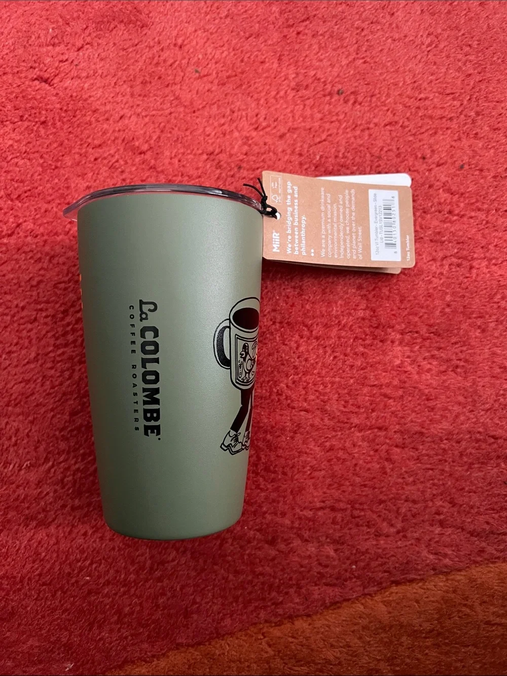 Green Insulated Tumbler with Orange Text - 'It's The Least I Can Do'
